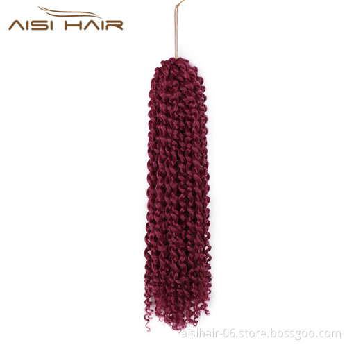Aisi Hair Wholesale Twist Braids Hairpieces Goddess Faux Locs Red Color Crochet Braids Hair Extensions Synthetic For Black Women